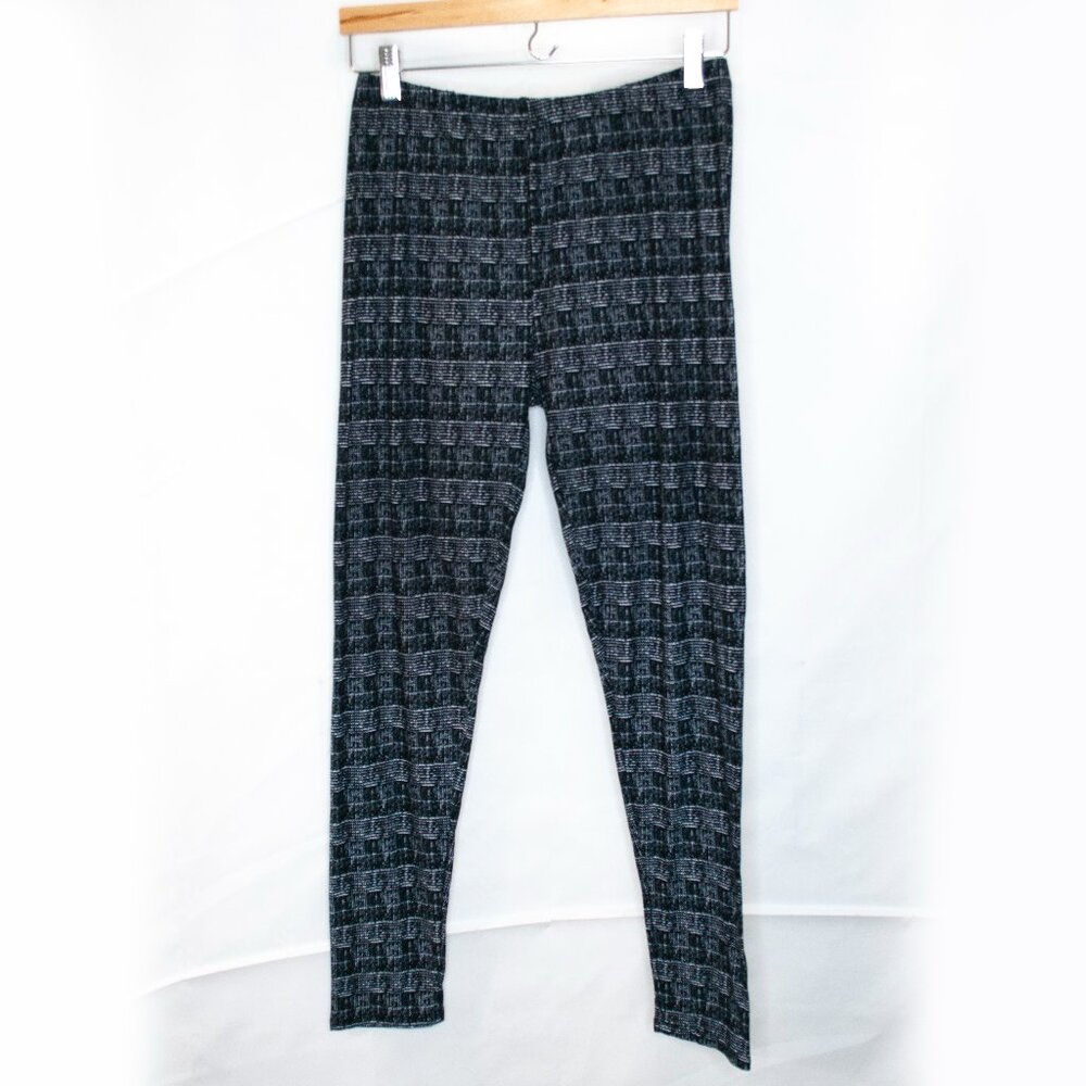 NEW Agnes & Dora Soft & Stretchy Leggings Womens Large L Black White GG09